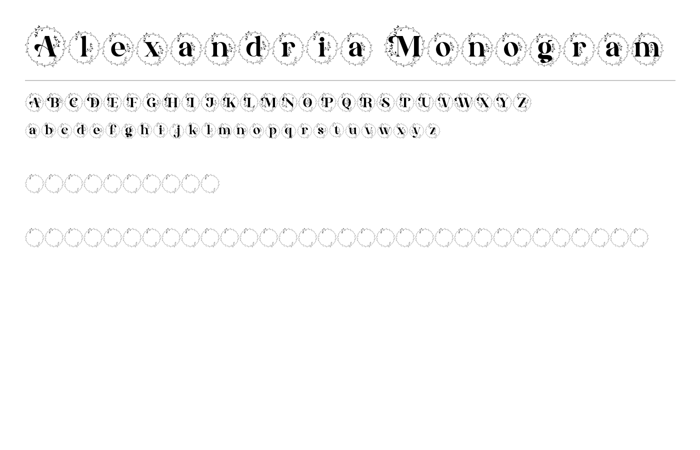 Alexandria Monogram Font preview