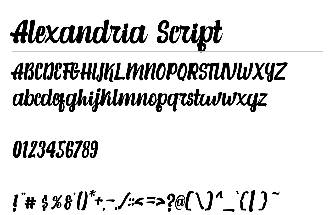 Alexandria Script Font preview