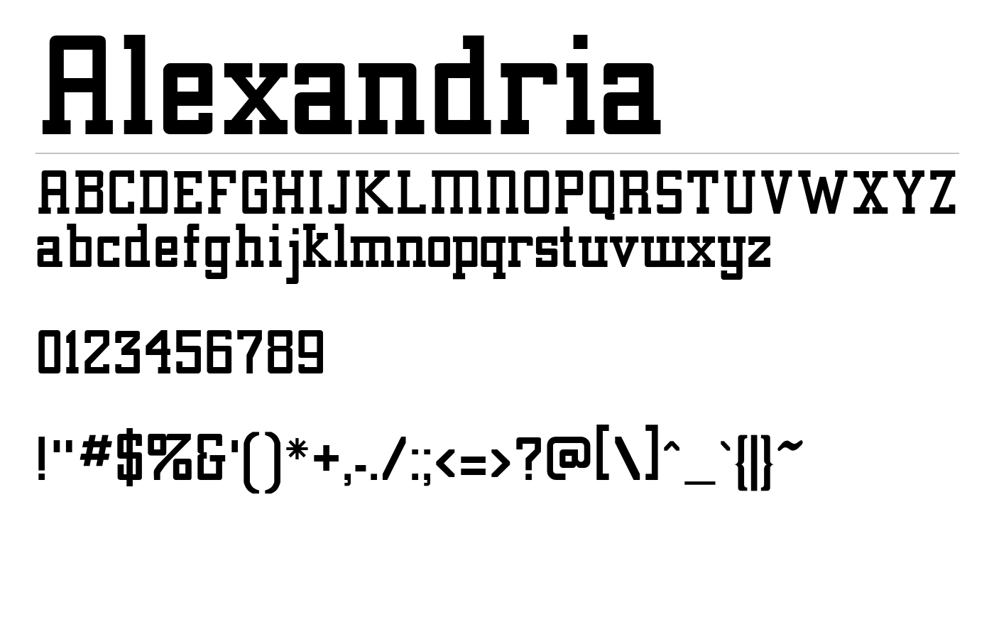 Alexandria Font preview