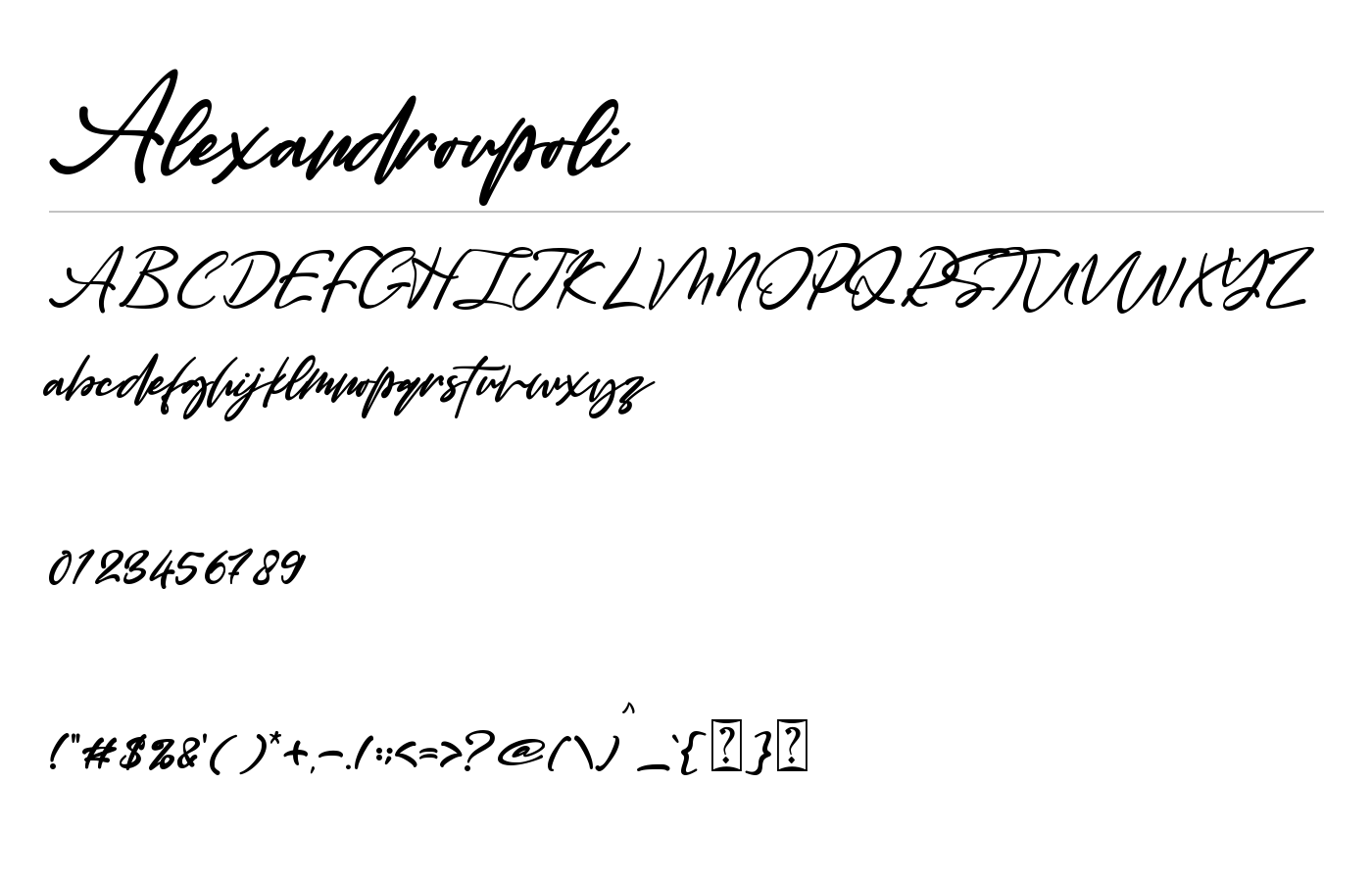 Alexandroupoli Font preview