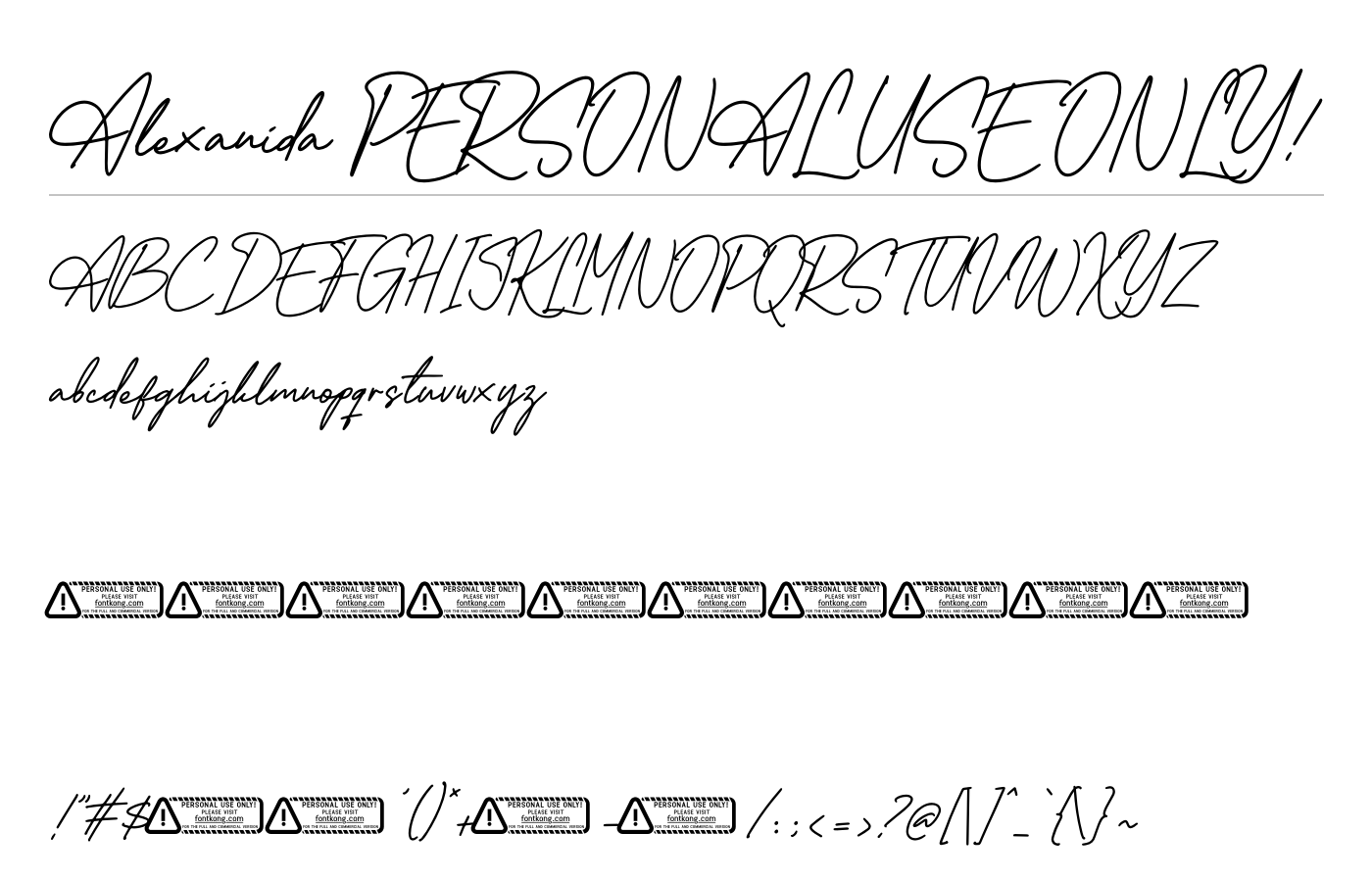 Alexanida PERSONAL USE ONLY! Font preview