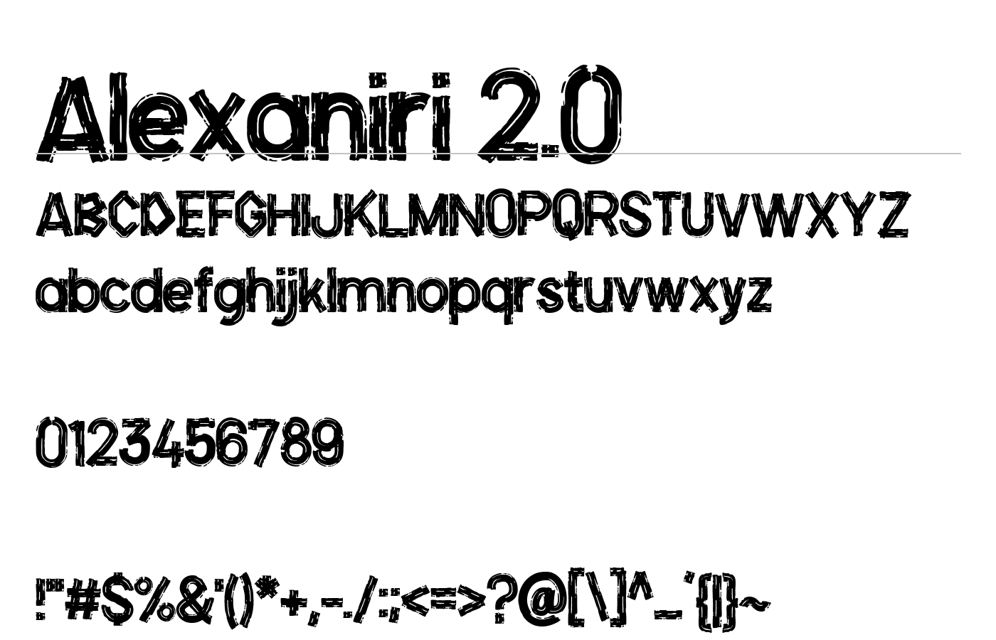 Alexaniri 2.0 Font preview