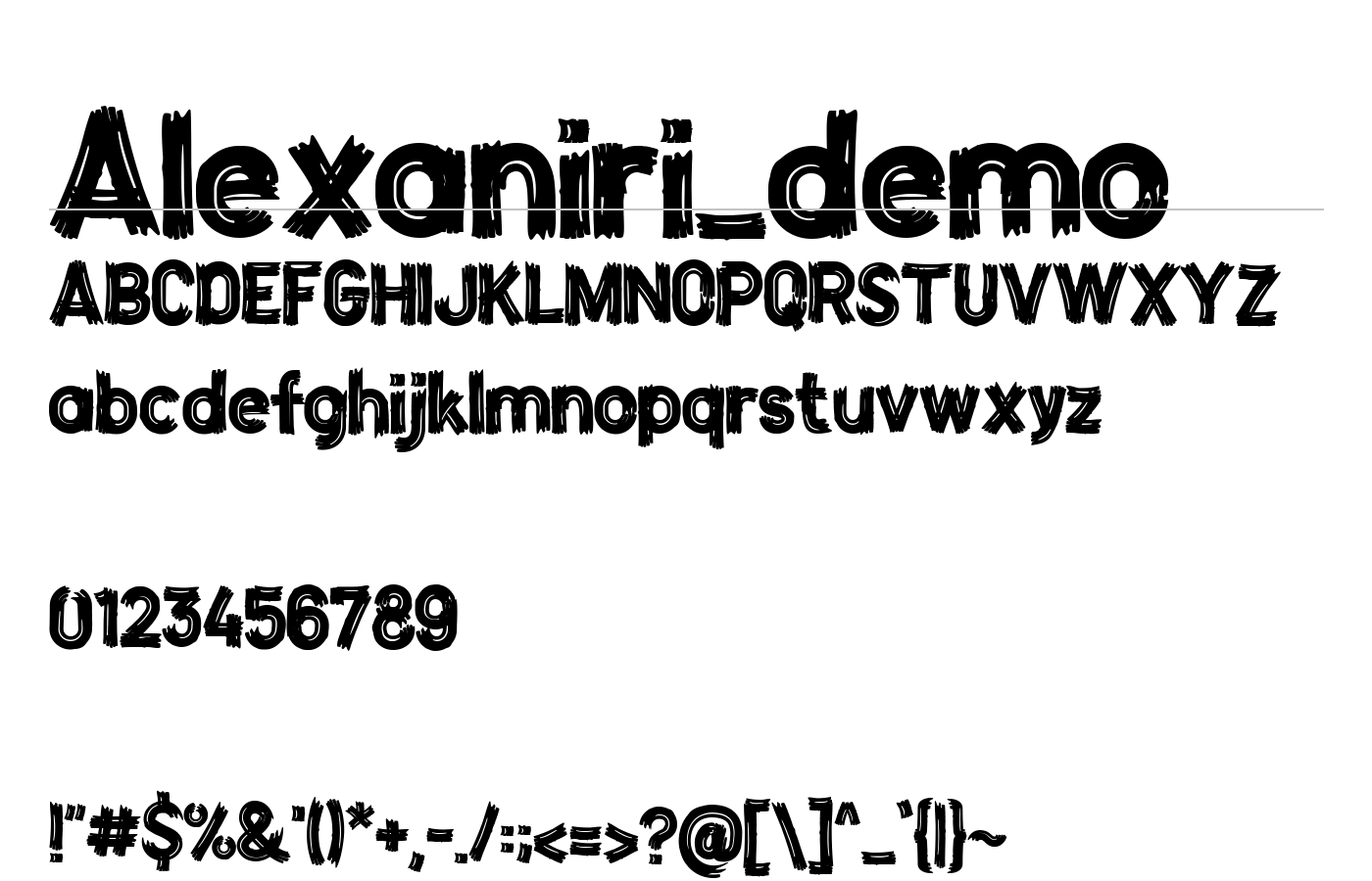 Alexaniri_demo Font preview