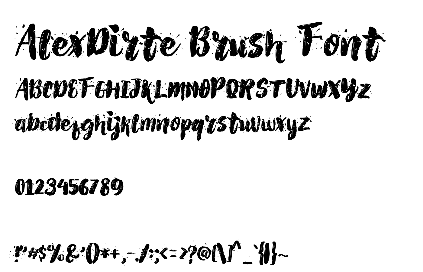 AlexDirte Brush Font preview
