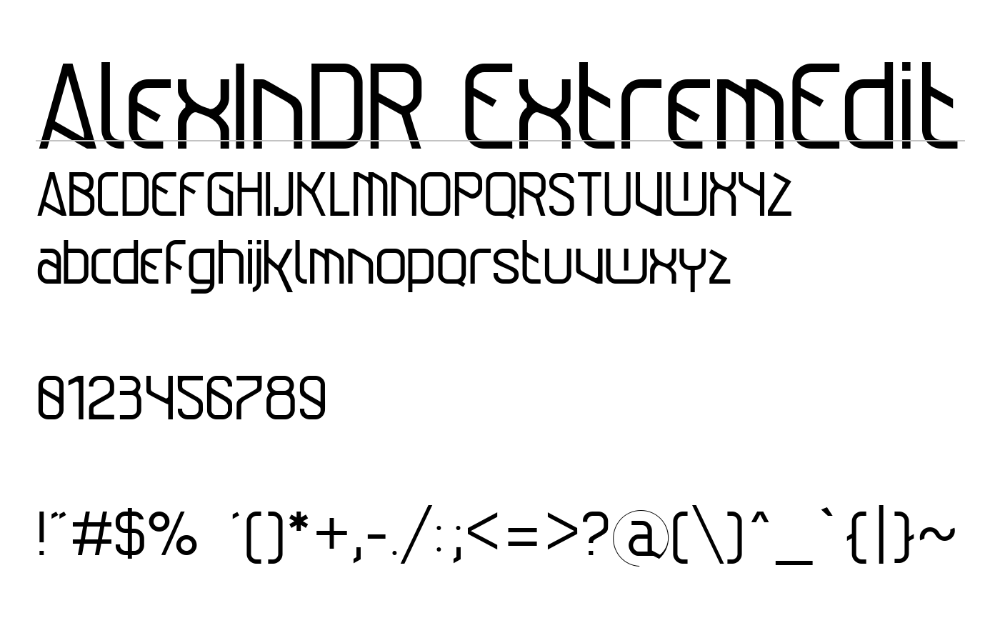 AlexInDR ExtremEdit Font preview