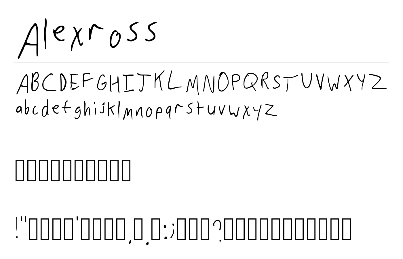 Alexross Font preview