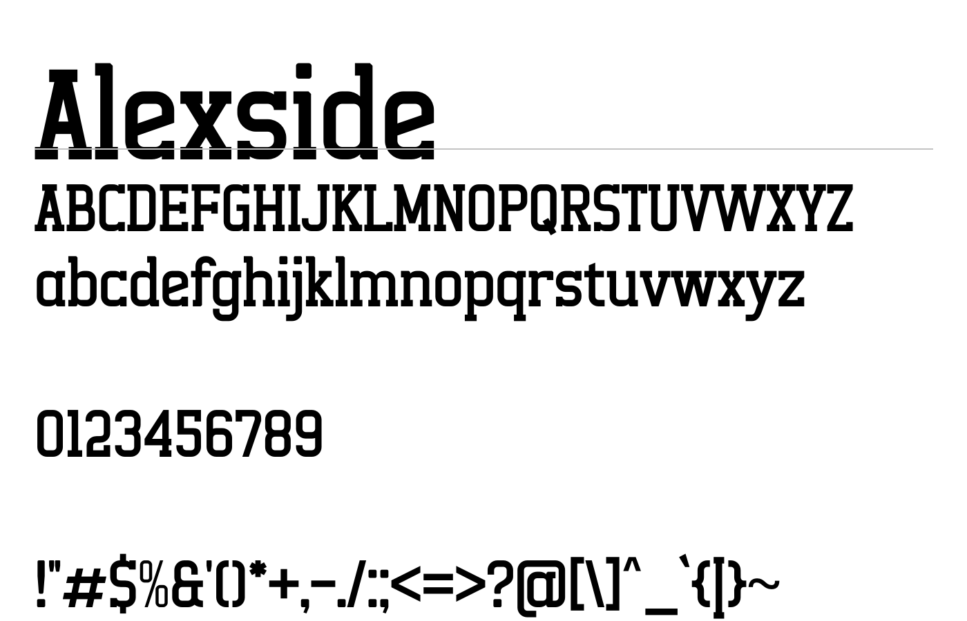 Alexside Font preview