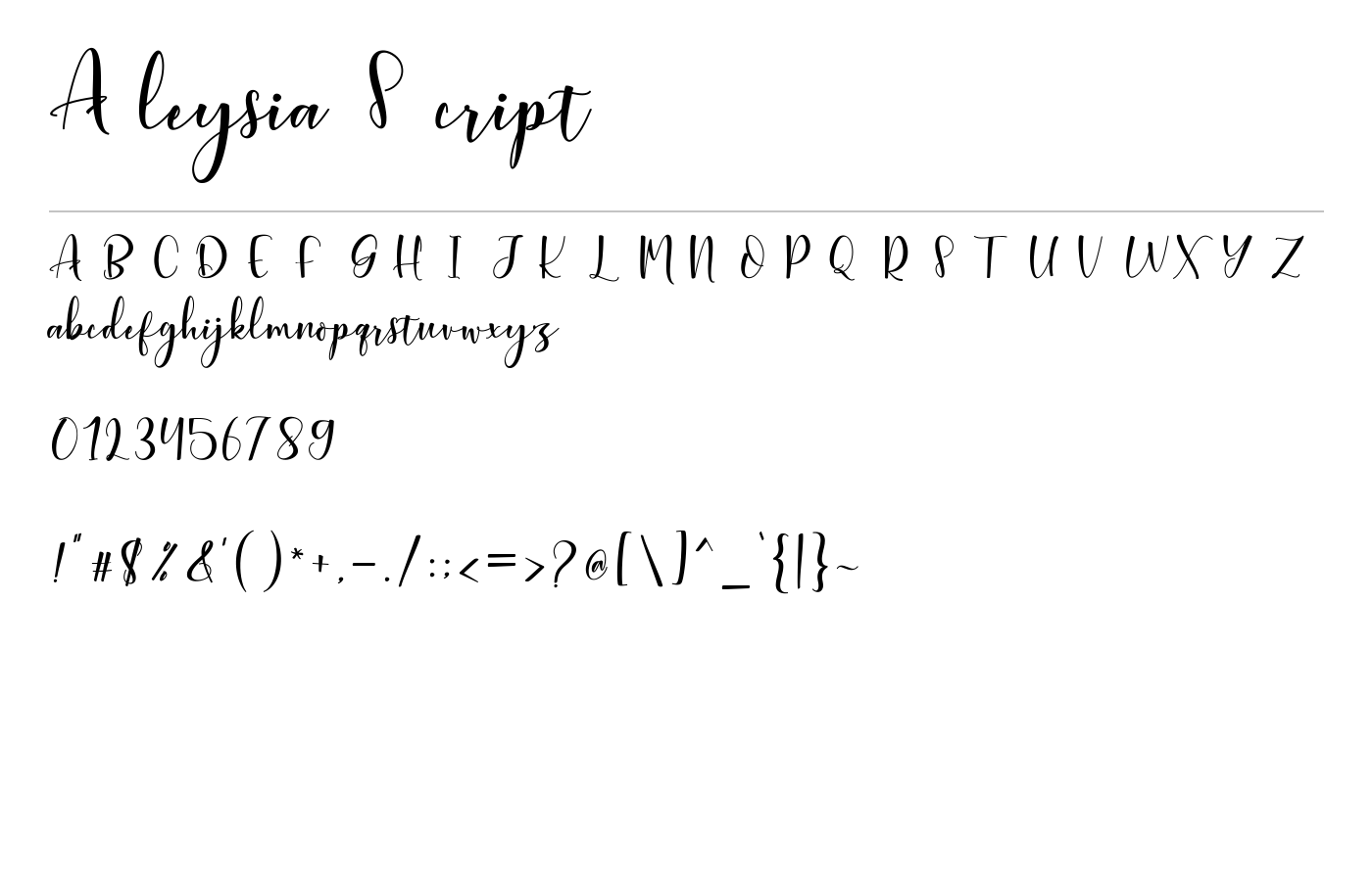 Aleysia Script Font preview