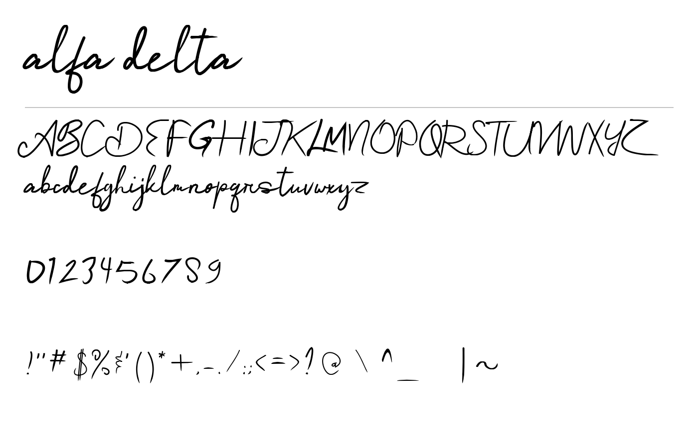 alfa delta Font preview