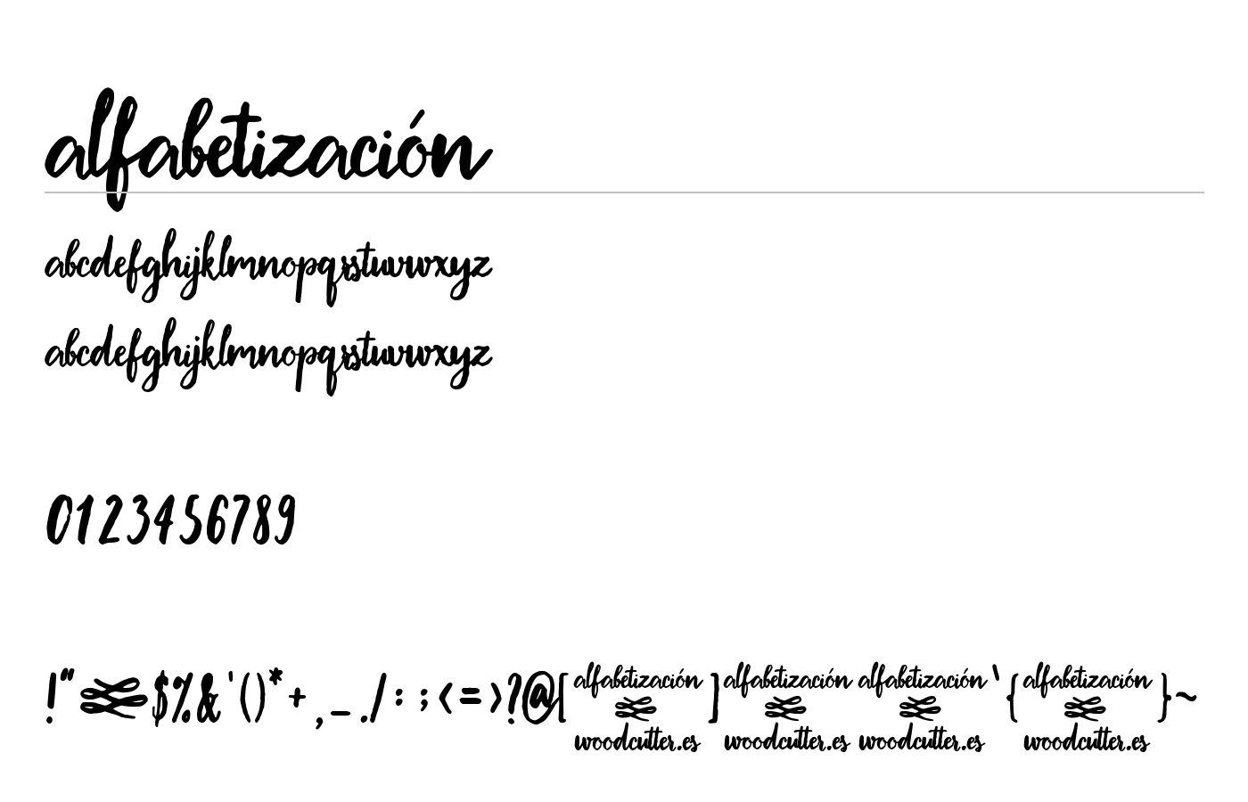 Alfabetización Font preview