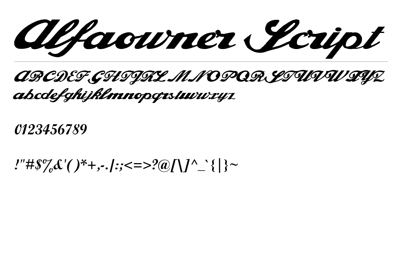 Alfaowner Script Font preview