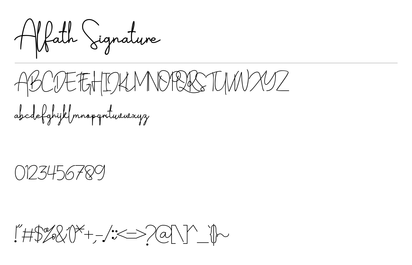 Alfath Signature Font preview