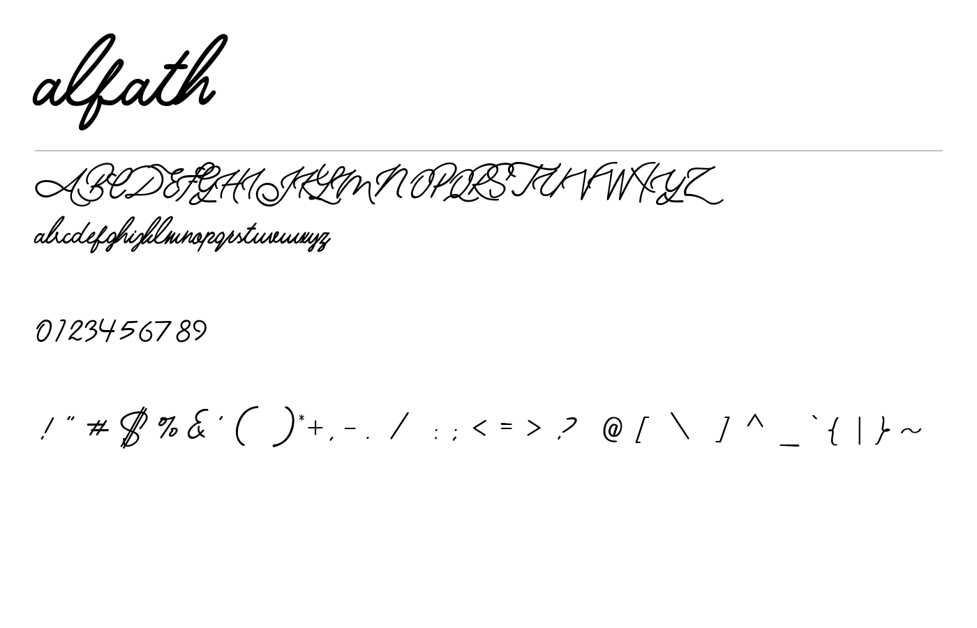 alfath Font preview