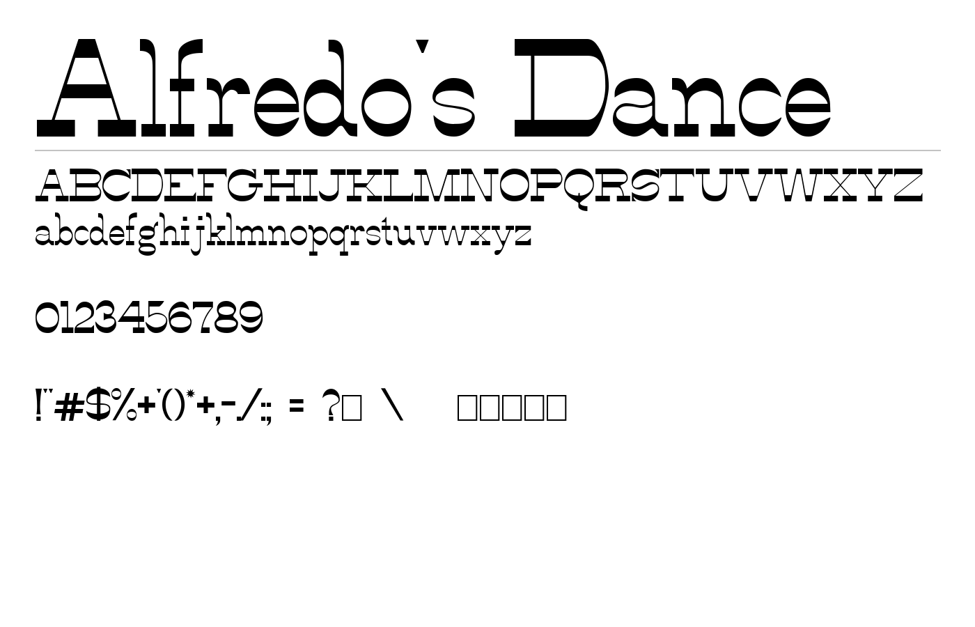 Alfredo's Dance Font preview