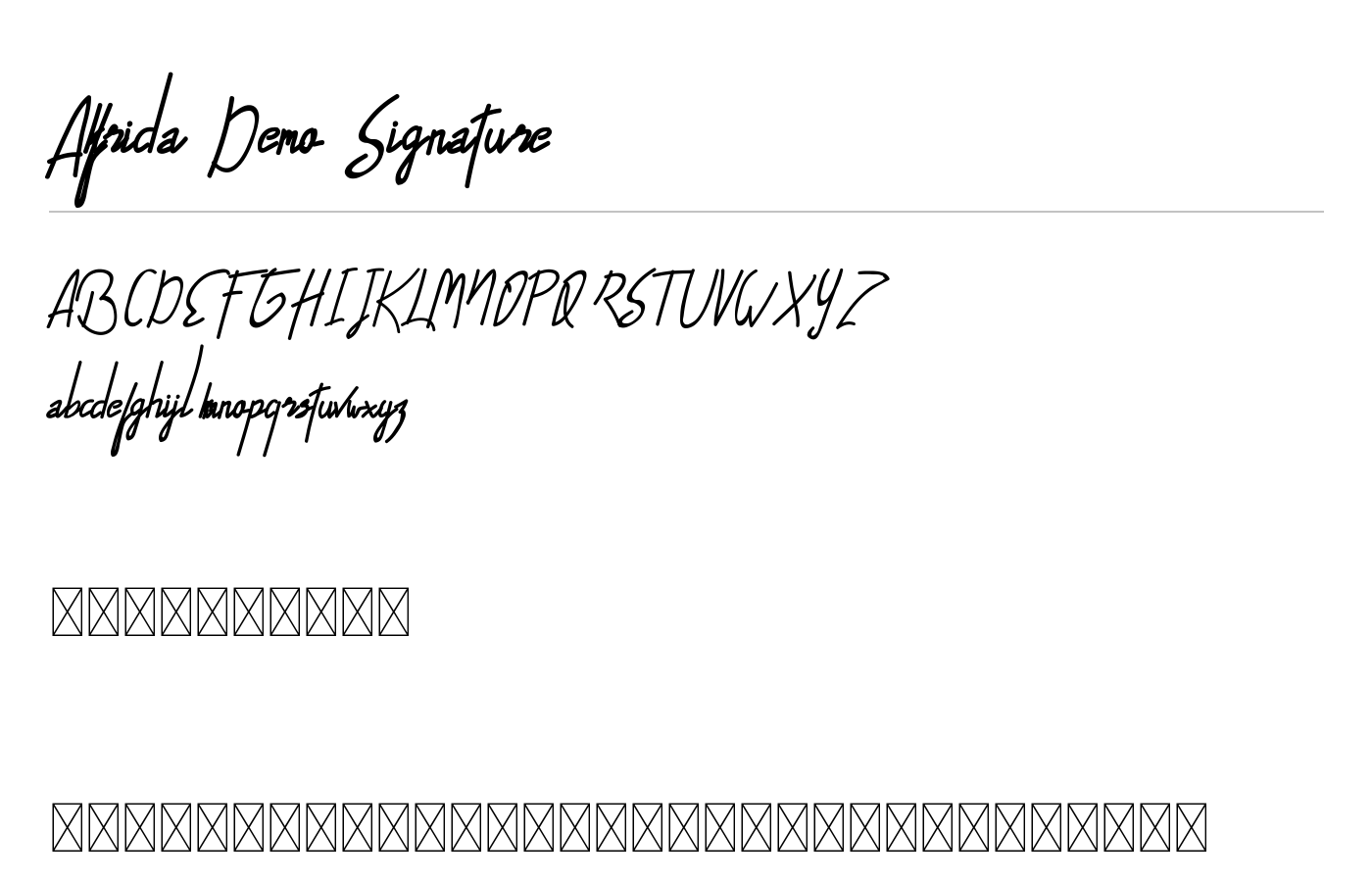 Alfrida Demo Font preview