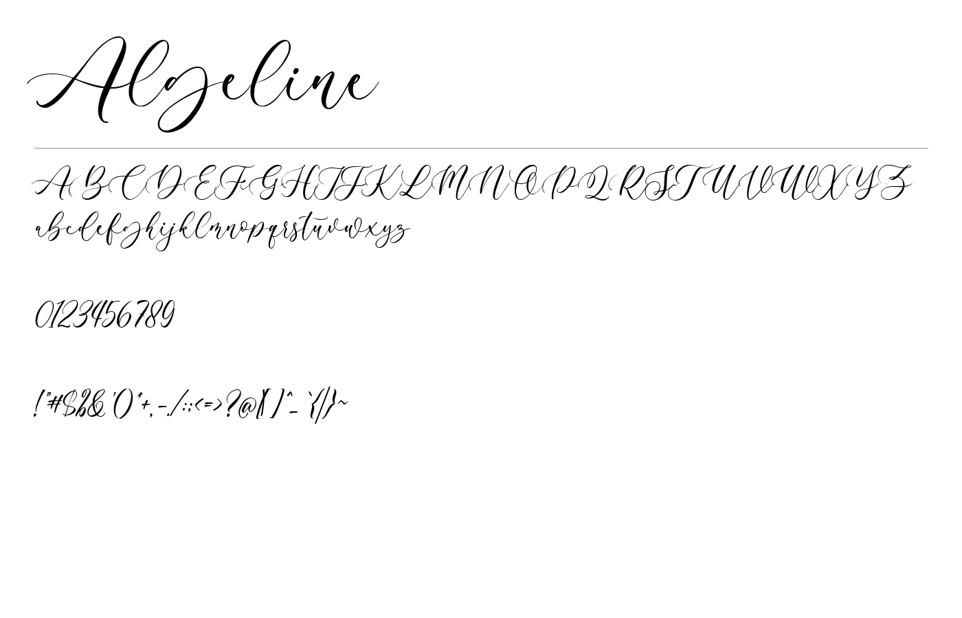 Algeline Font preview
