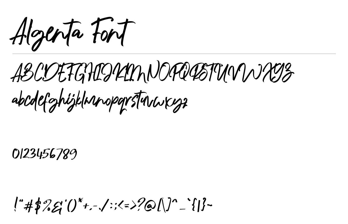 Algenta Font preview