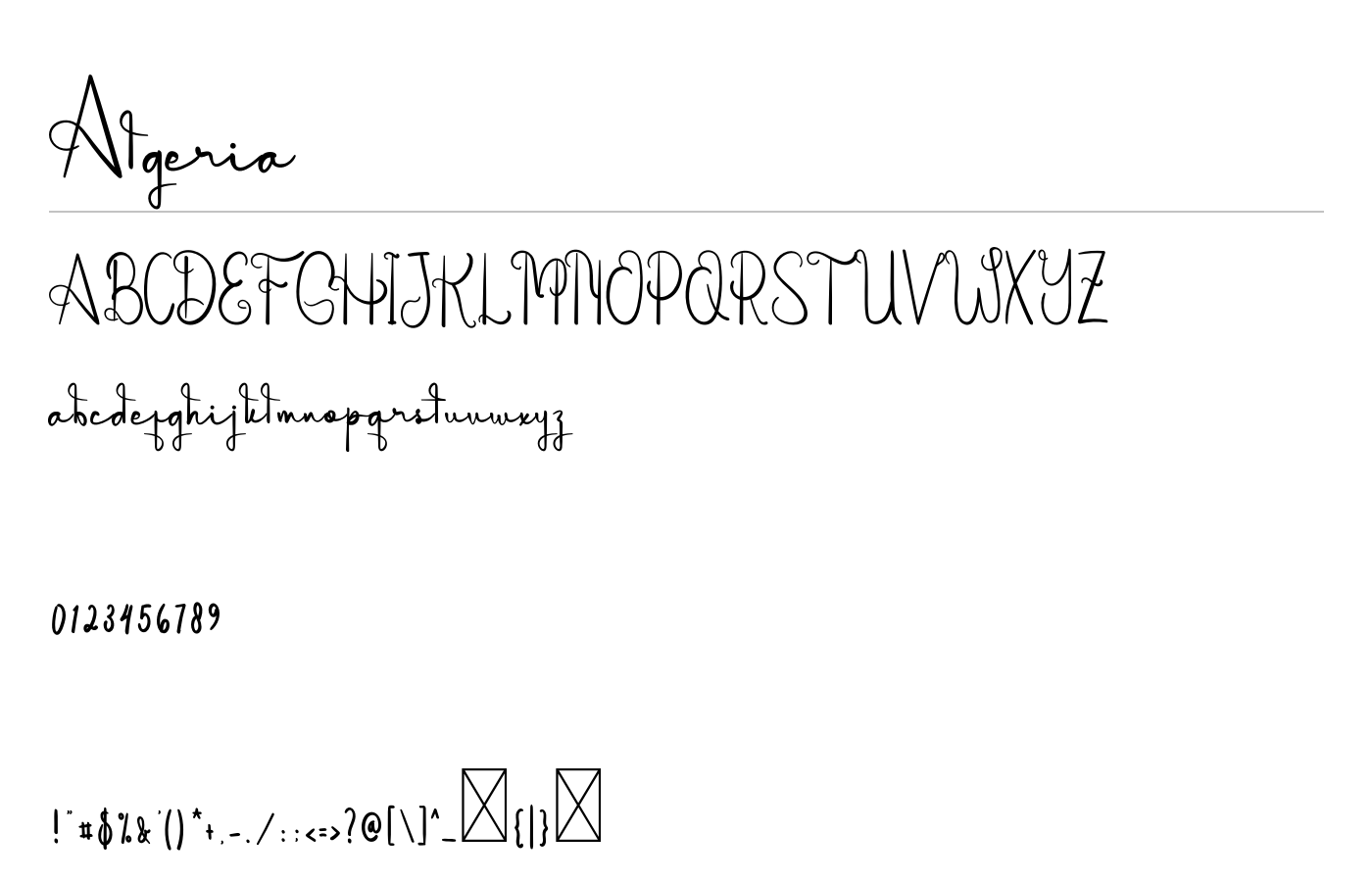 Algeria Font preview