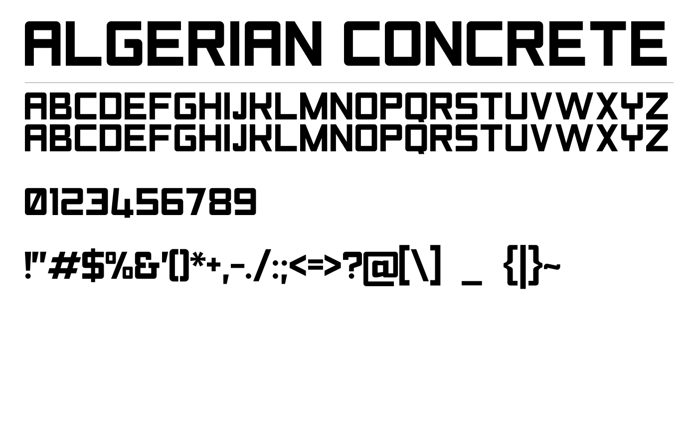Algerian Concrete Font preview