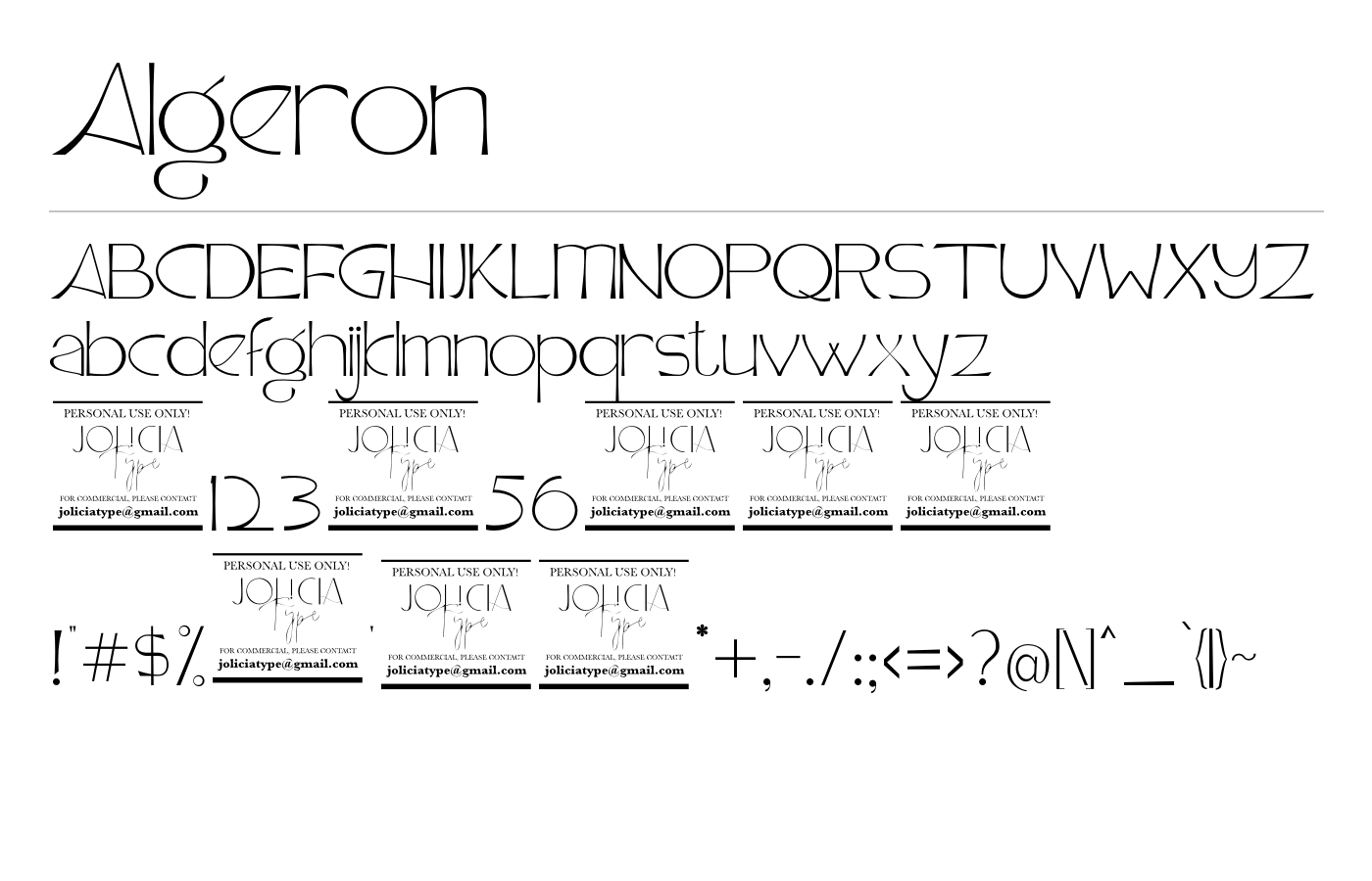 Algeron Font preview