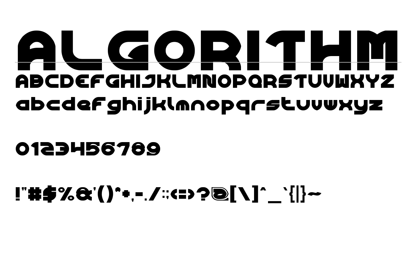 ALGORITHM Font preview