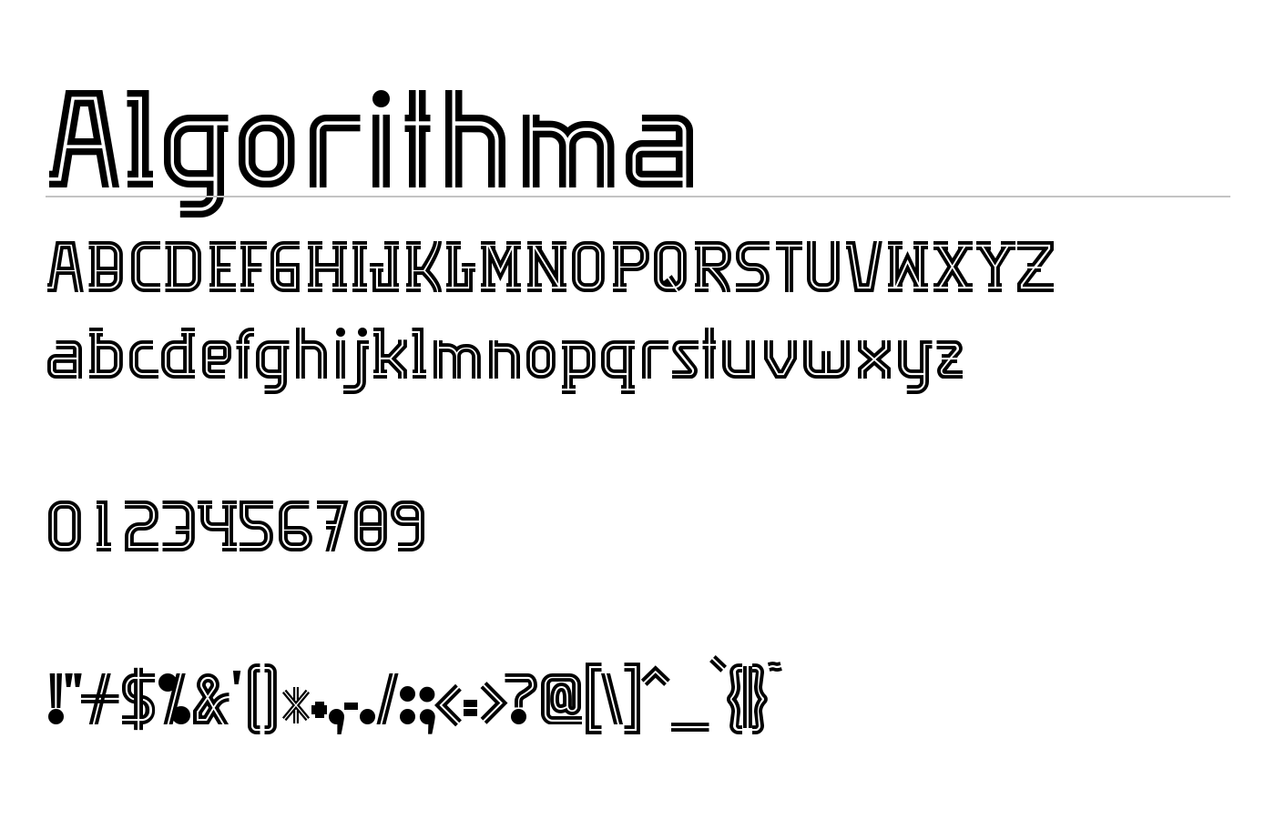 Algorithma Font preview