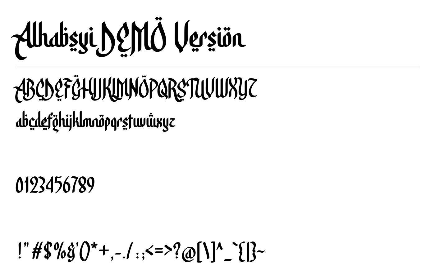 Alhabsyi DEMO Version Font preview