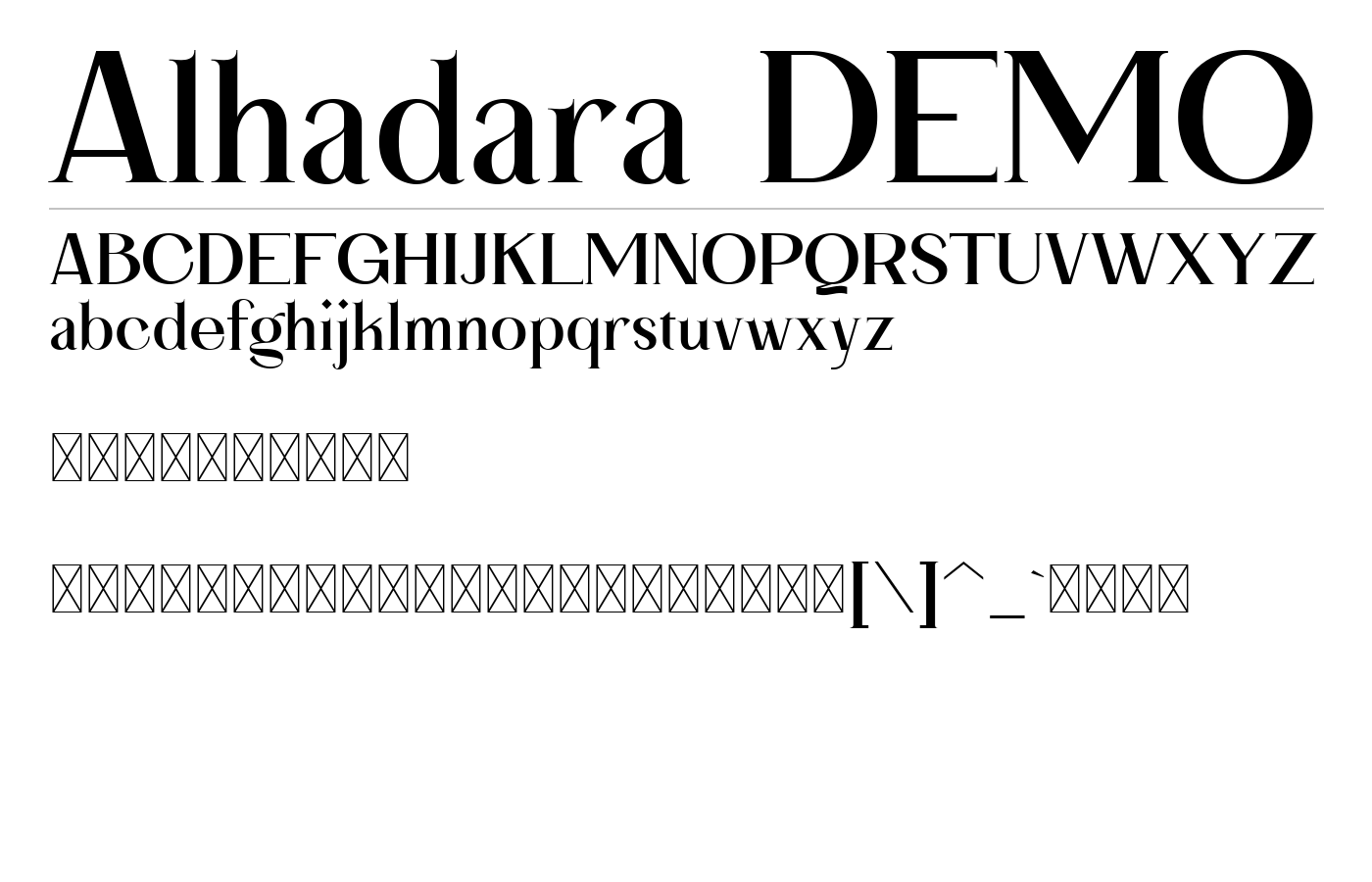 Alhadara DEMO Font preview