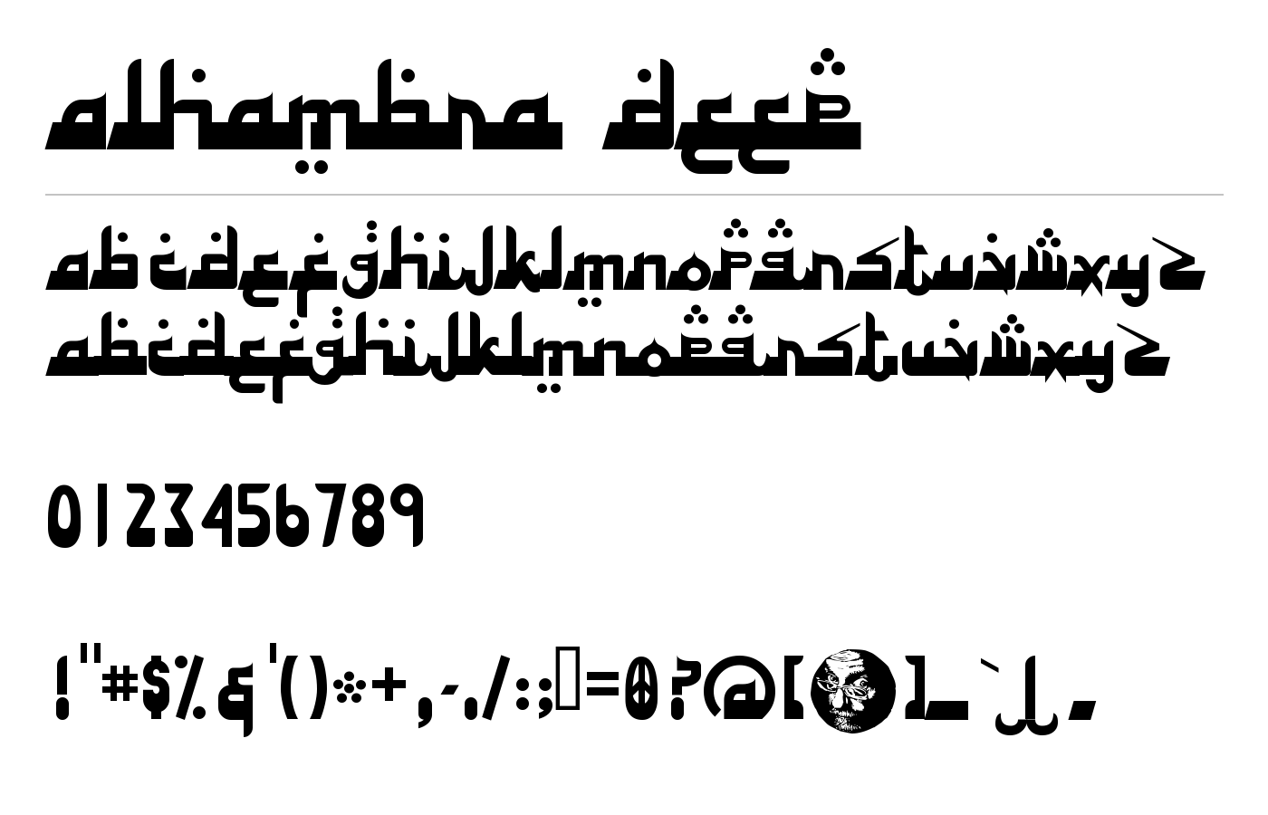 Alhambra Deep Font preview