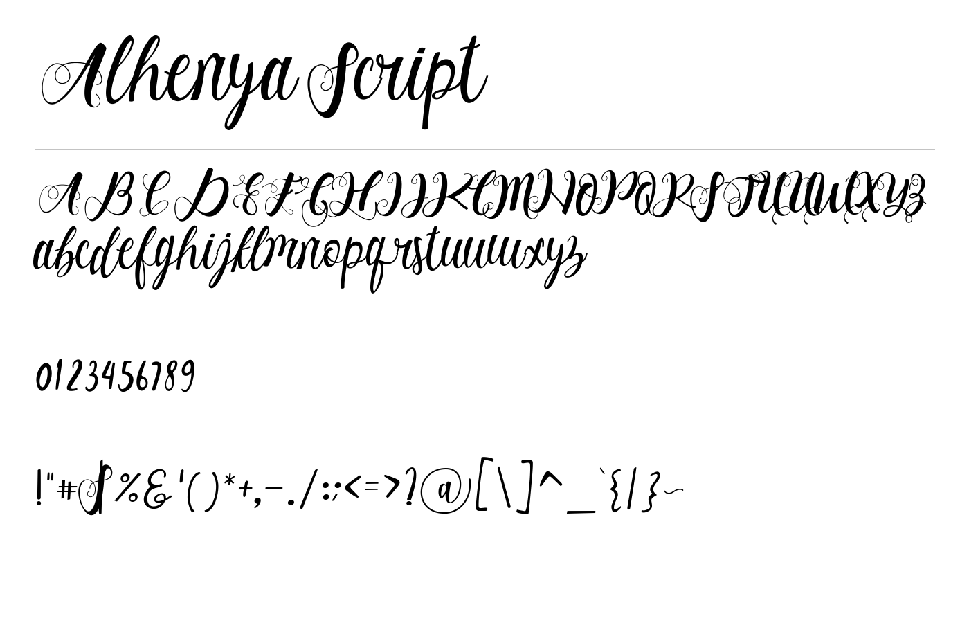 Alhenya Script Font preview