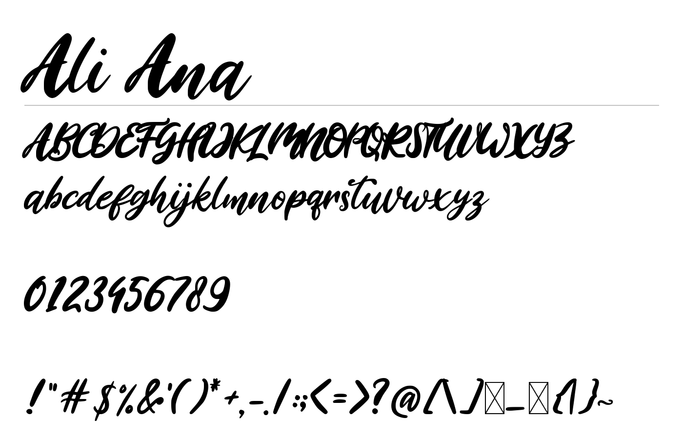 Ali Ana Font preview