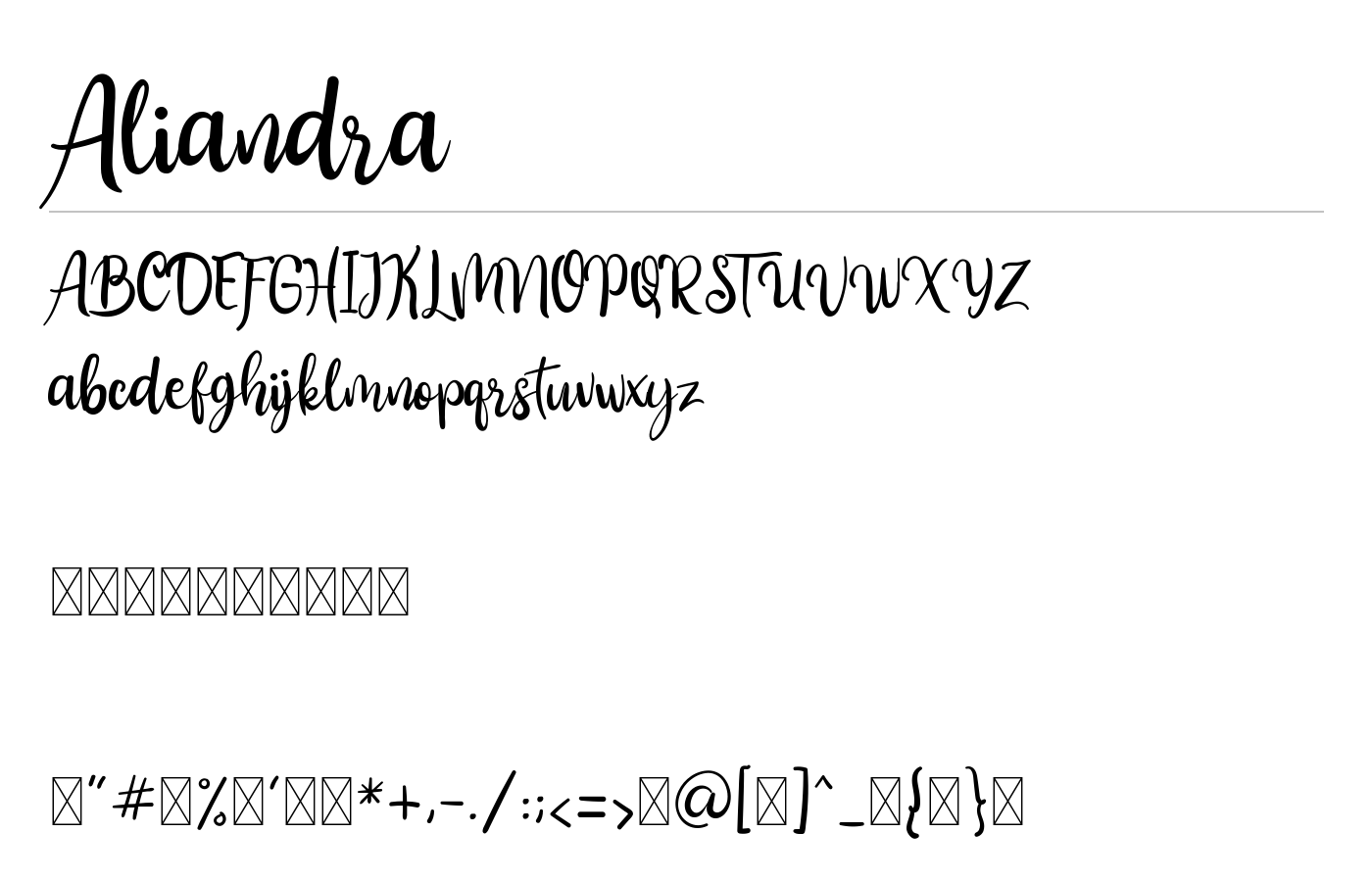 Aliandra Font preview