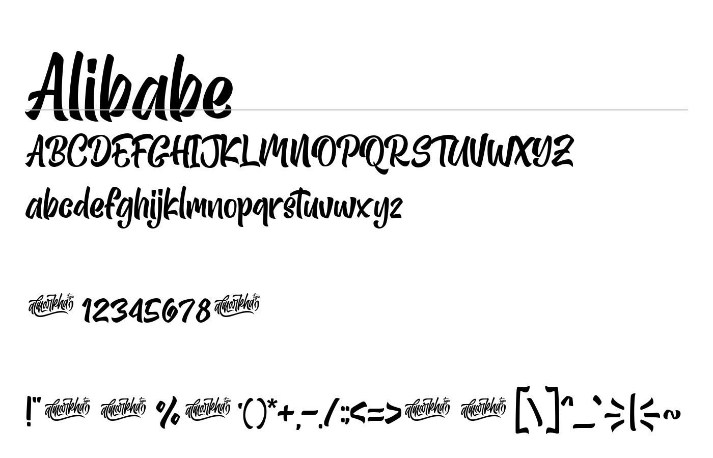 Alibabe Font preview