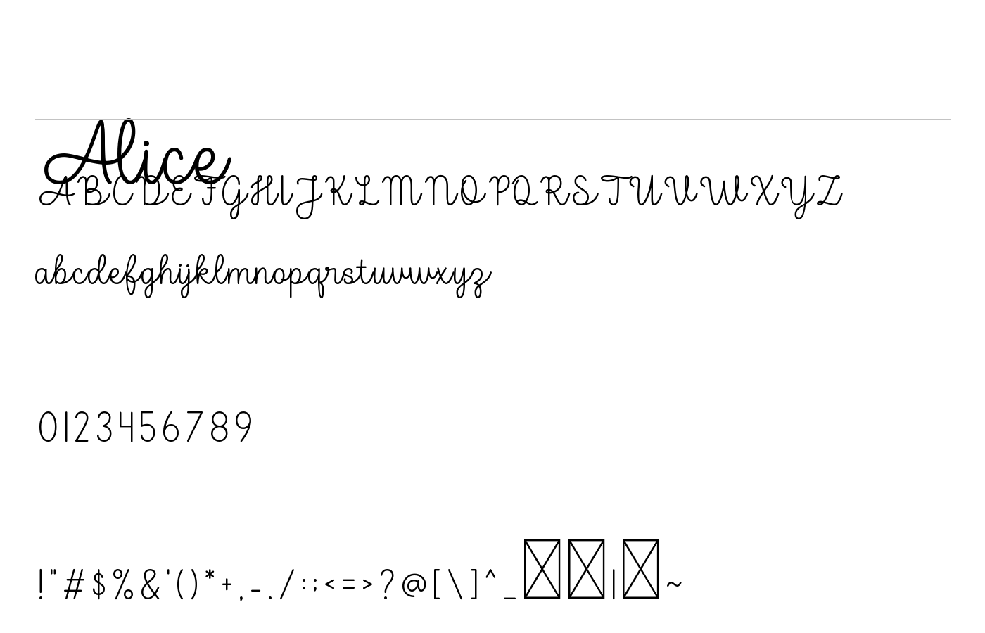 Alice Font preview