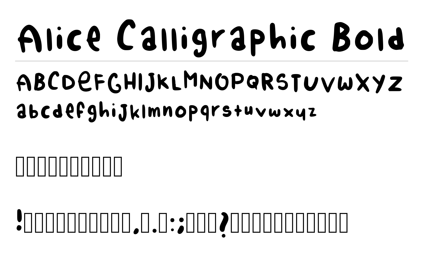 Alice Calligraphic Bold Font preview