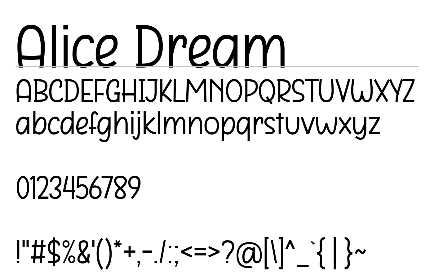 Alice Dream Font preview