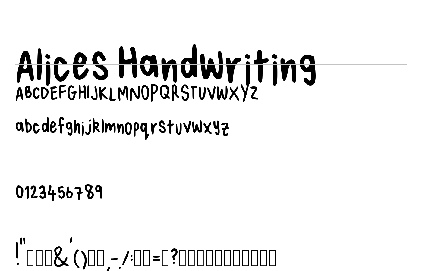 Alices Handwriting Font preview