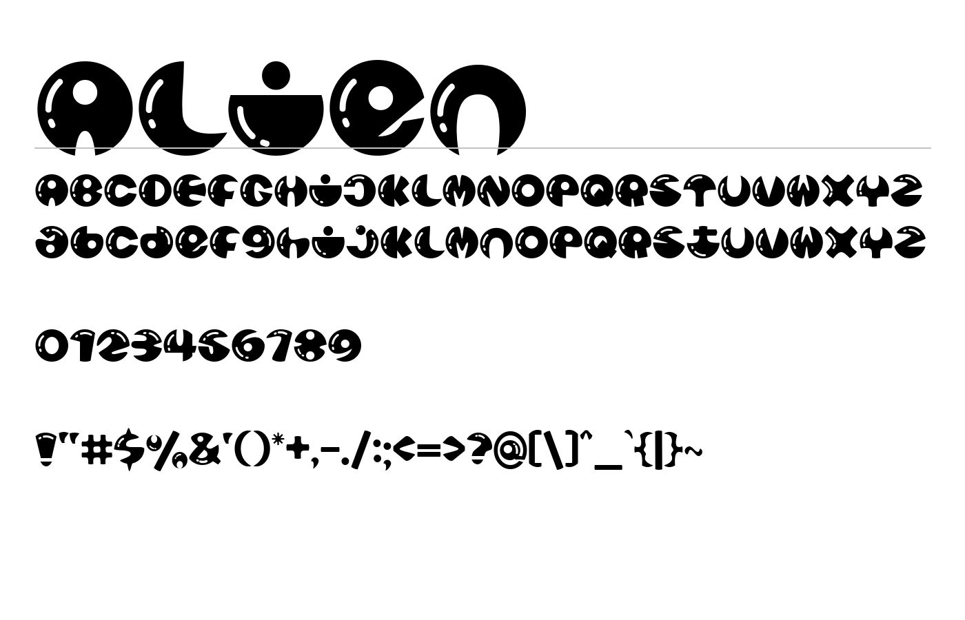 Alien Font preview