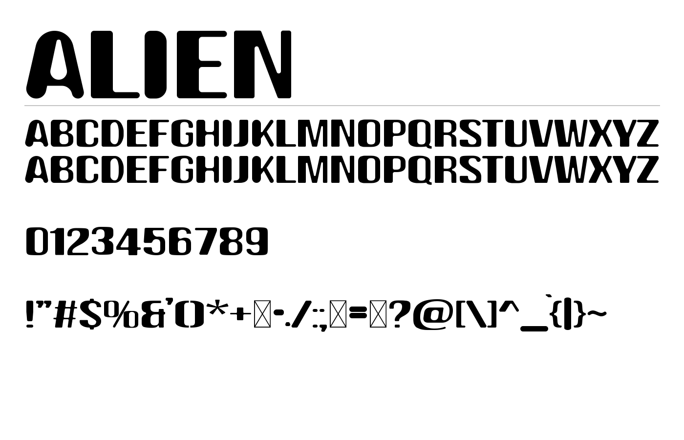 Alien Font preview