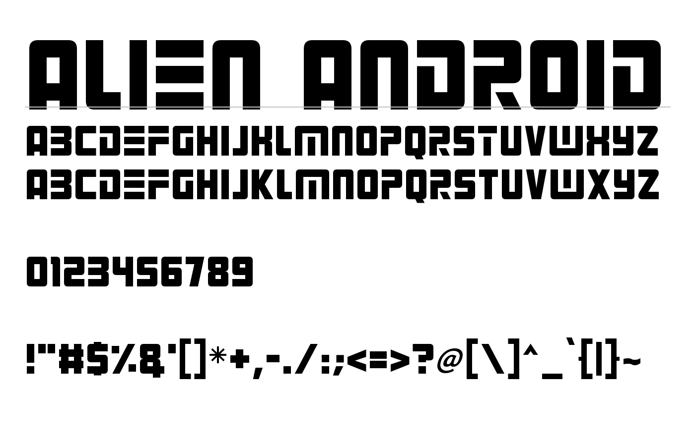 Alien Android Font preview