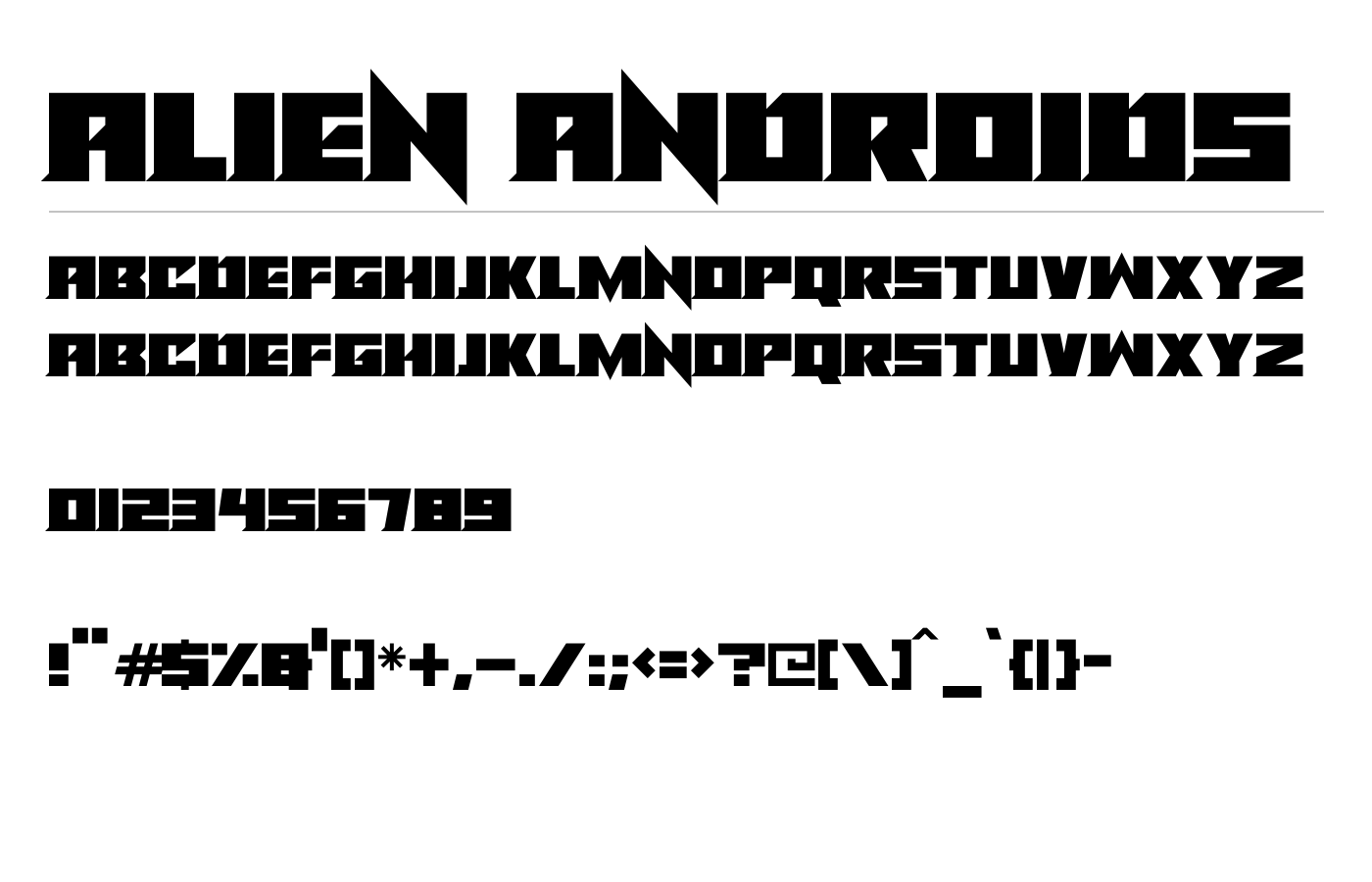 Alien Androids Font preview