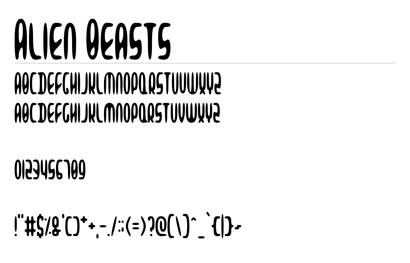 Alien Beasts Font preview