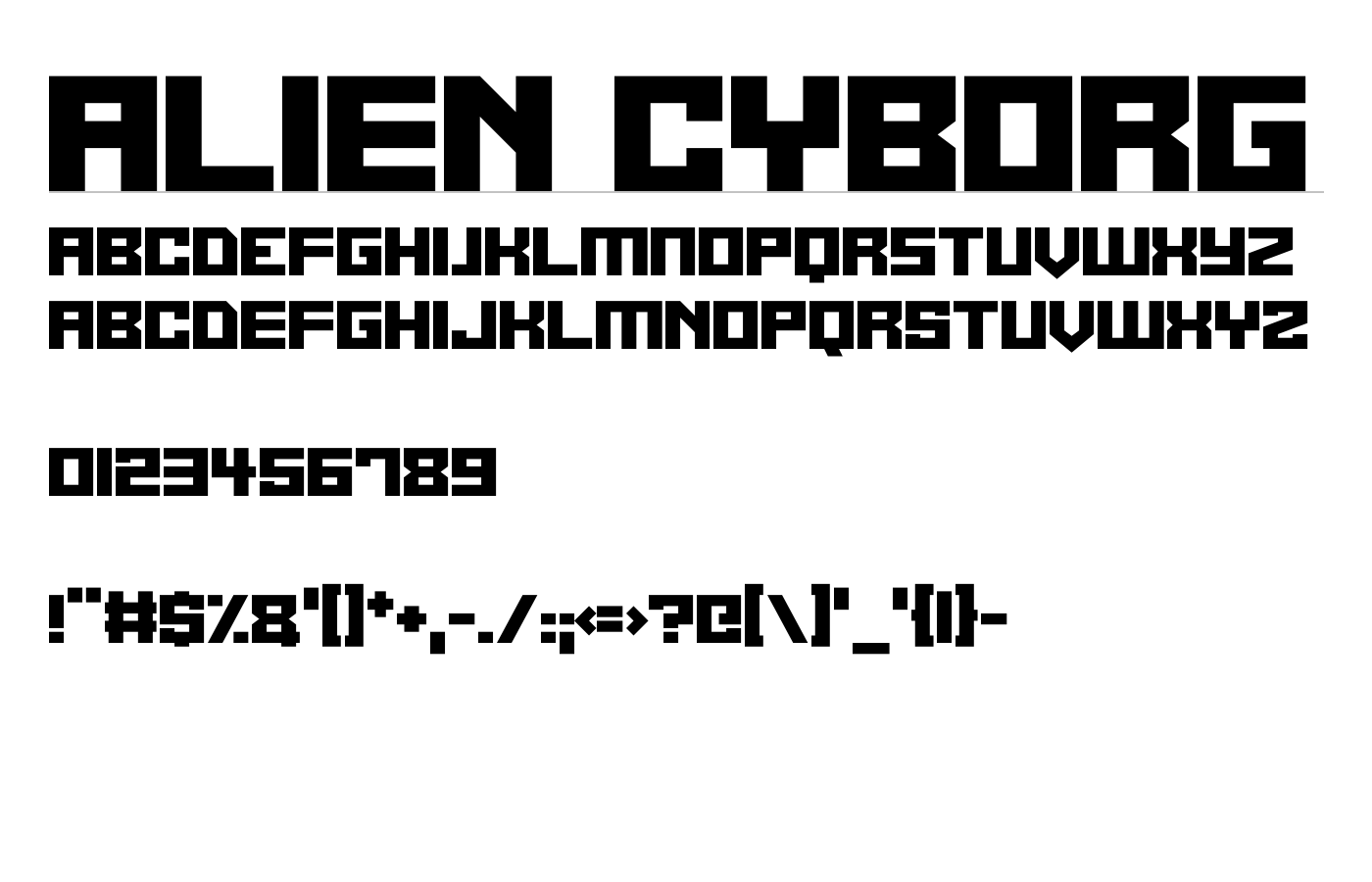 Alien Cyborg Font preview