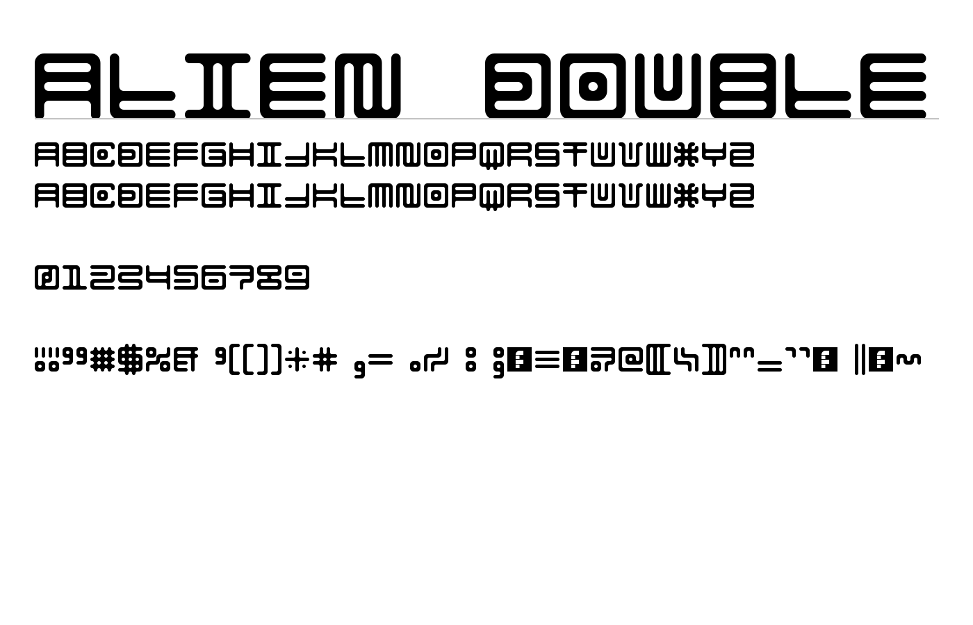 Alien double Font preview