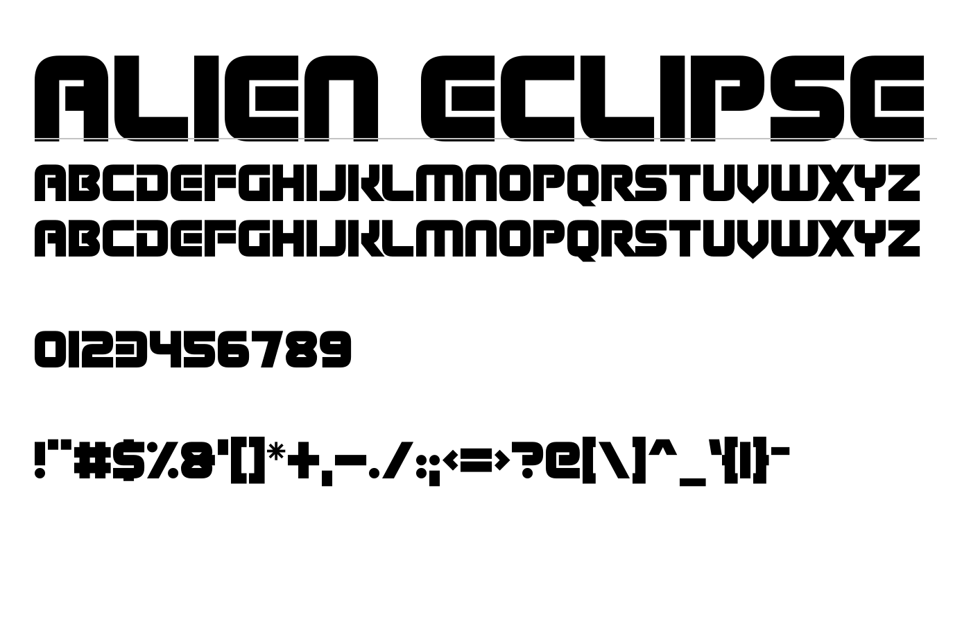 Alien Eclipse Font preview