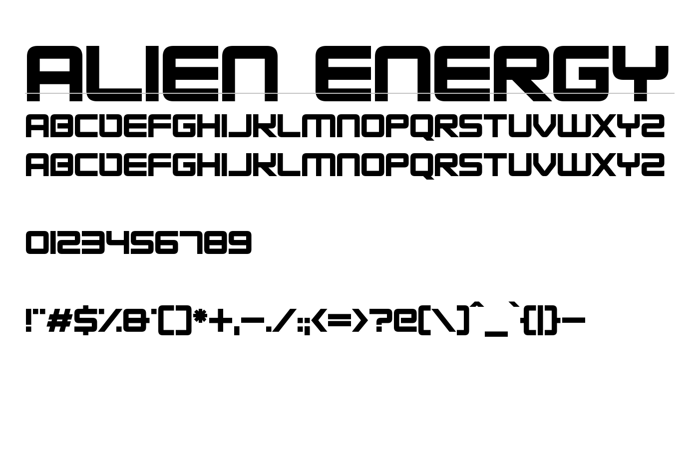 Alien Energy Font preview
