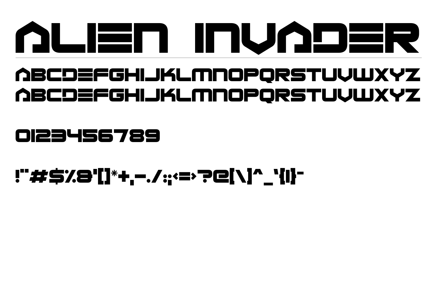 Alien Invader Font preview