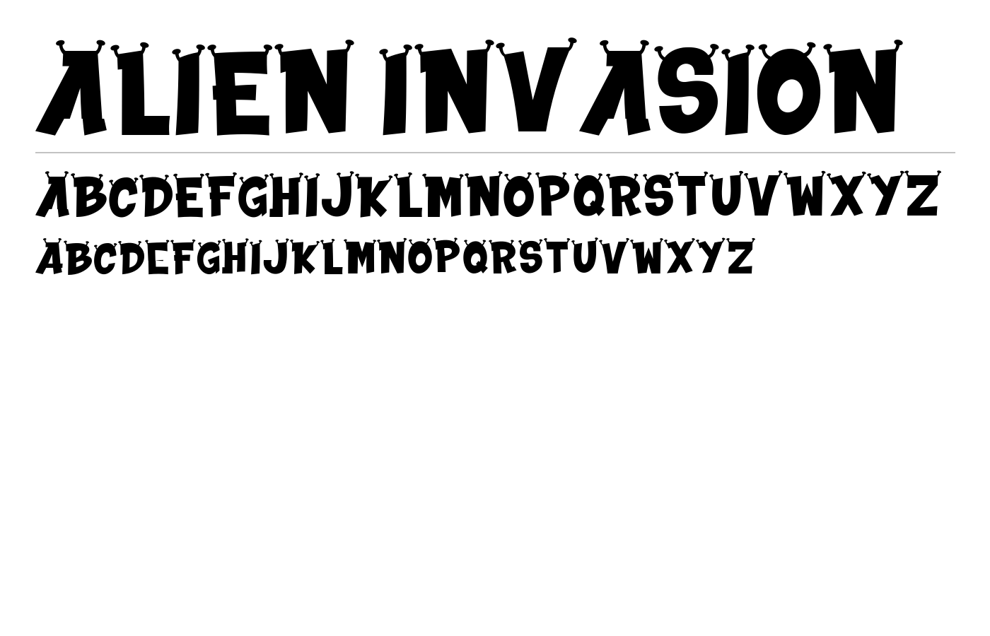 ALIEN INVASION Font preview