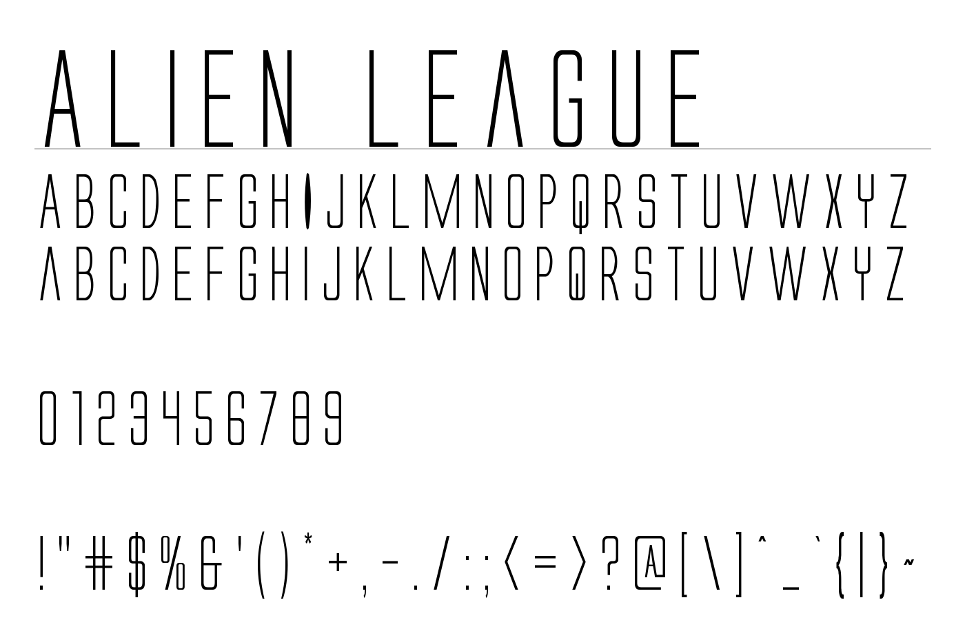 Alien League Font preview