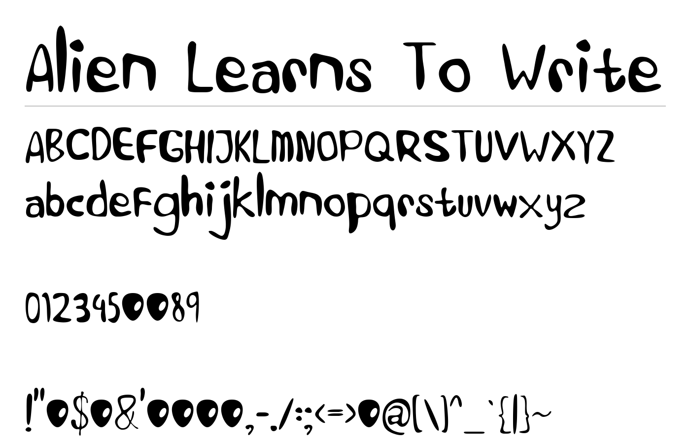 Alien Learns To Write Font preview